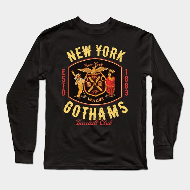 New York Gothams Long Sleeve T-Shirt by MindsparkCreative